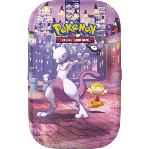 30th Celebration - Mini Tin - Mewtwo & Scraggy (Night) - Pokemon kort